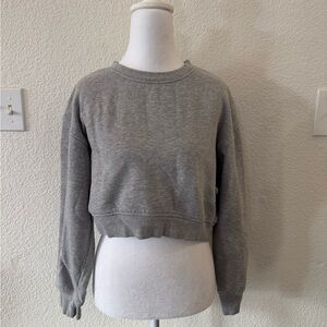 Zara Gray cropped crewneck